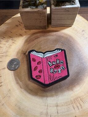 Pink 'Burn Book' Embroidered Iron-On Patch